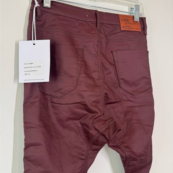 One Teaspoon Burgundy Embroidered Skinny Jeans/Pants *NWT* - Picture 6 of 10